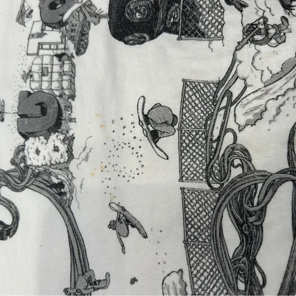 Men’s Doodle Snowboard T-shirt white collectible Burton stains see photos - Picture 4 of 4